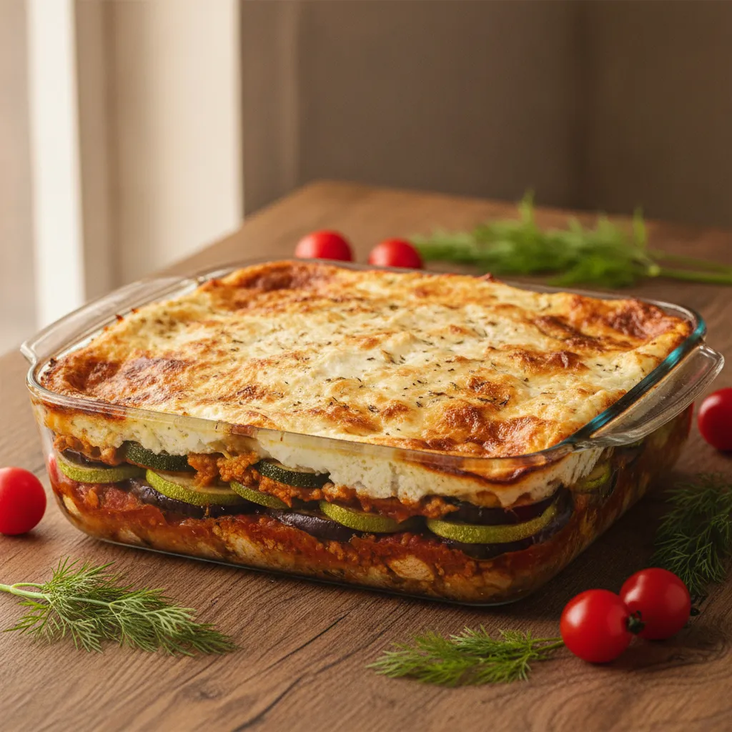 Light Balkan Zucchini & Eggplant Moussaka