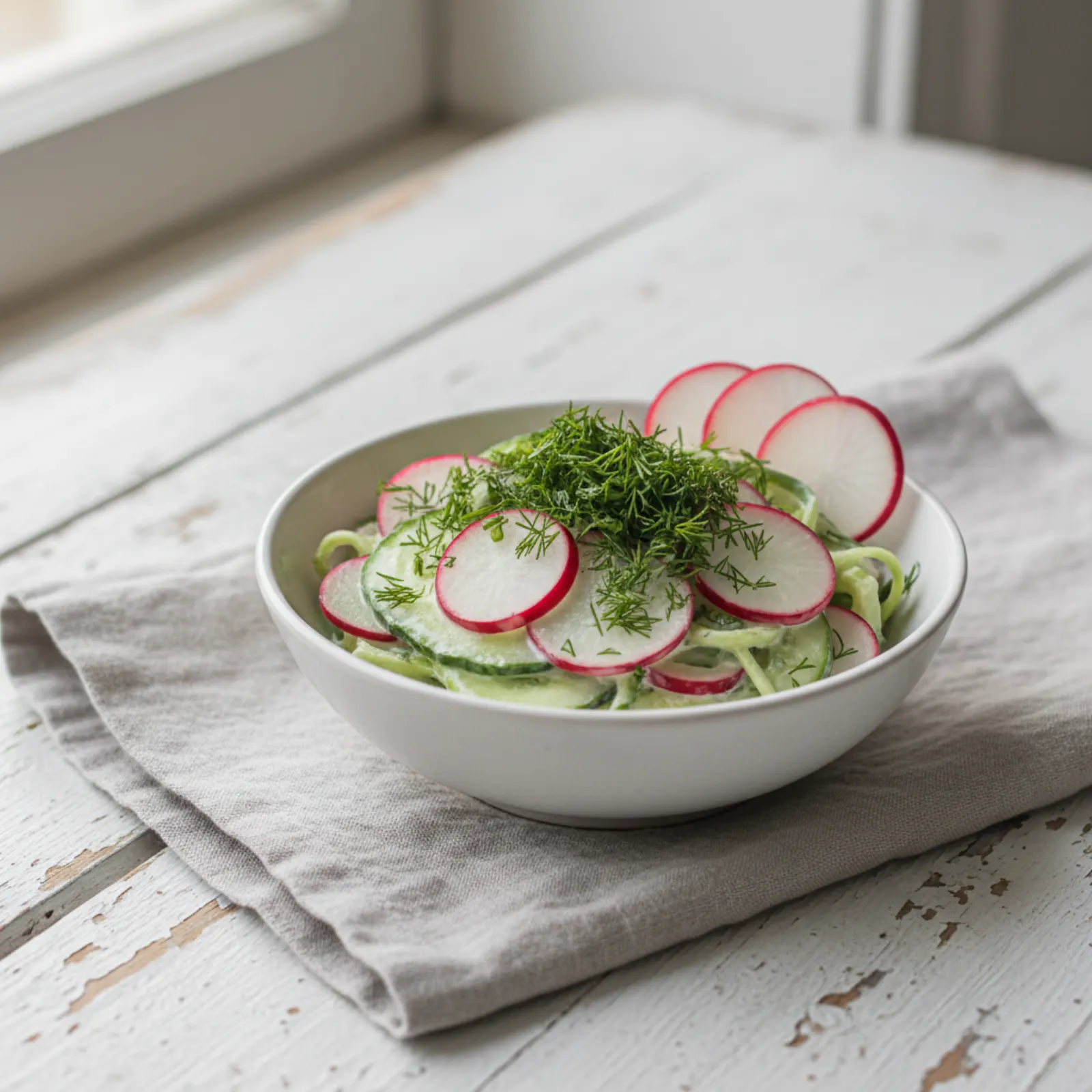 Polish Radish & Cucumber Kefir Salad (Surówka z Rzodkiewki)