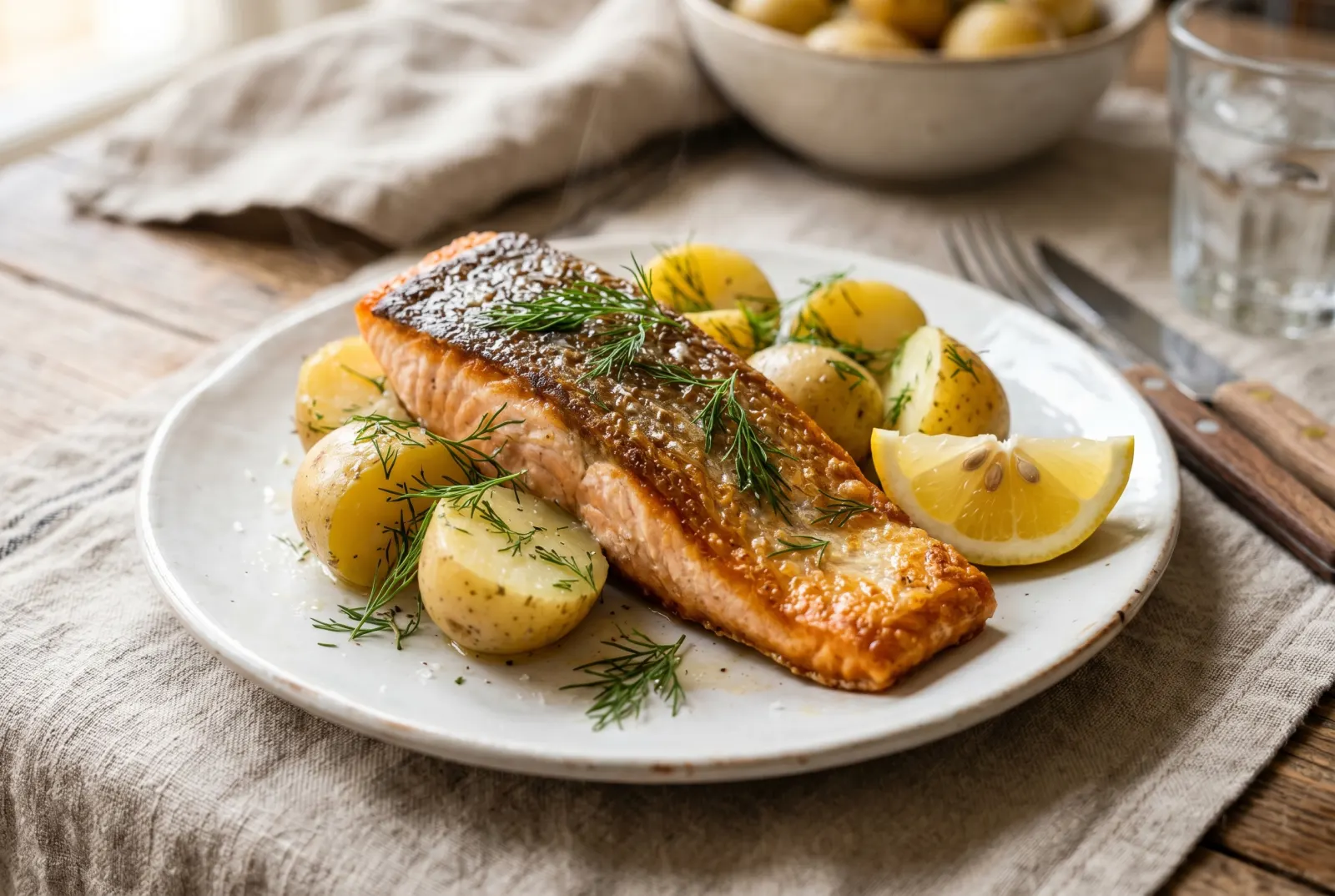 Baked Salmon with Dill & New Potatoes